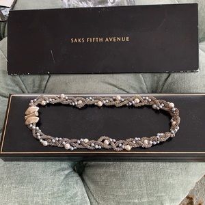 Saks Fifth Avenue Pearl and sterling necklace
